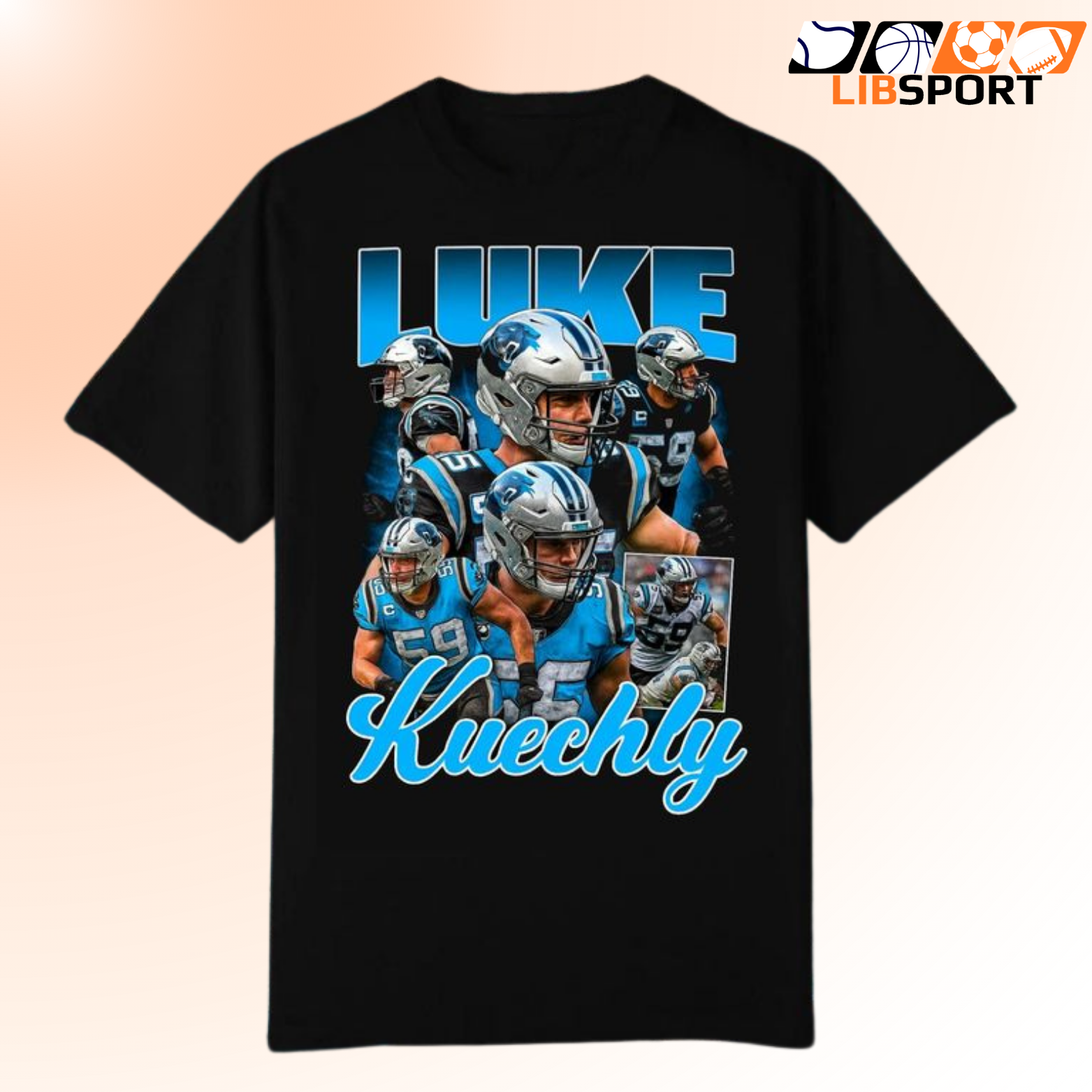 Luke Kuechly Shirt, Carolina Panthers Tee, Vintage Bootleg T-Shirt
